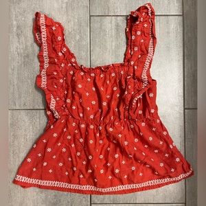Cute red western ish tank shirt
